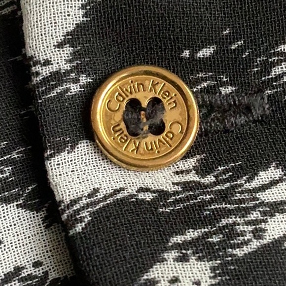 Calvin Klein Black and White Blouse - Tunic Women's Top with Rolled Sleeves XS - Picture 8 of 8